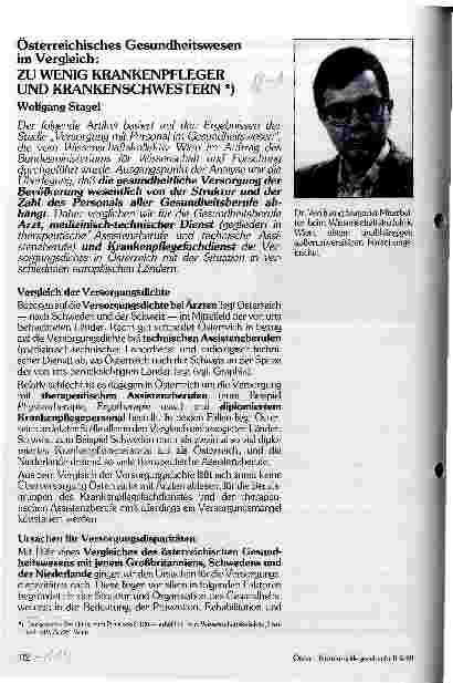 Vorschauseite 1: Zu wenig Krankenpfleger und Krankenschwestern österreichisches Gesundheitswesen im Vergleich