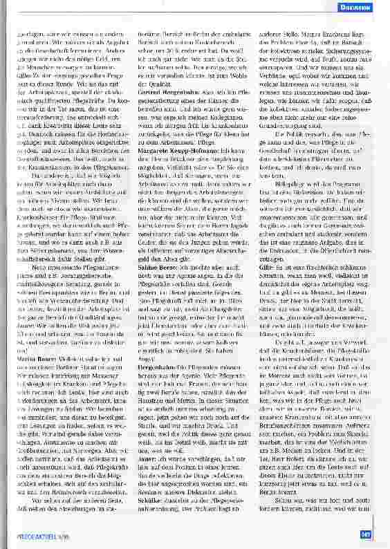 Vorschauseite 4: Wie sichern und schaffen wir Arbeitsplätze in der Plege?