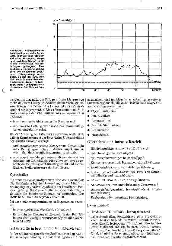 Vorschauseite 6: Gefahrstoffe im Krankenhaus Gefährdungsermittlung und Meßdaten