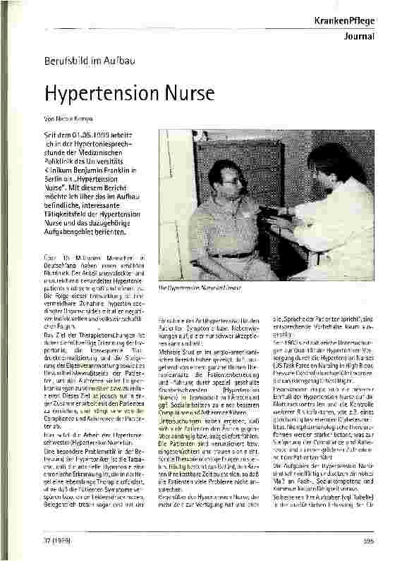 Vorschauseite 1: Hypertension Nurse