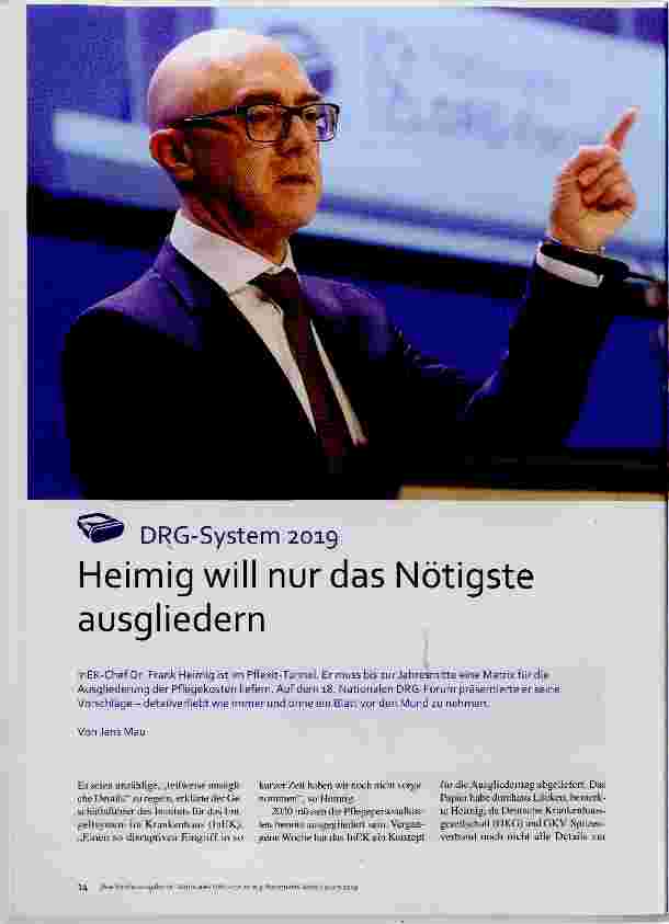 Vorschauseite 1: Heimig will nur das Nötigste ausgliedern