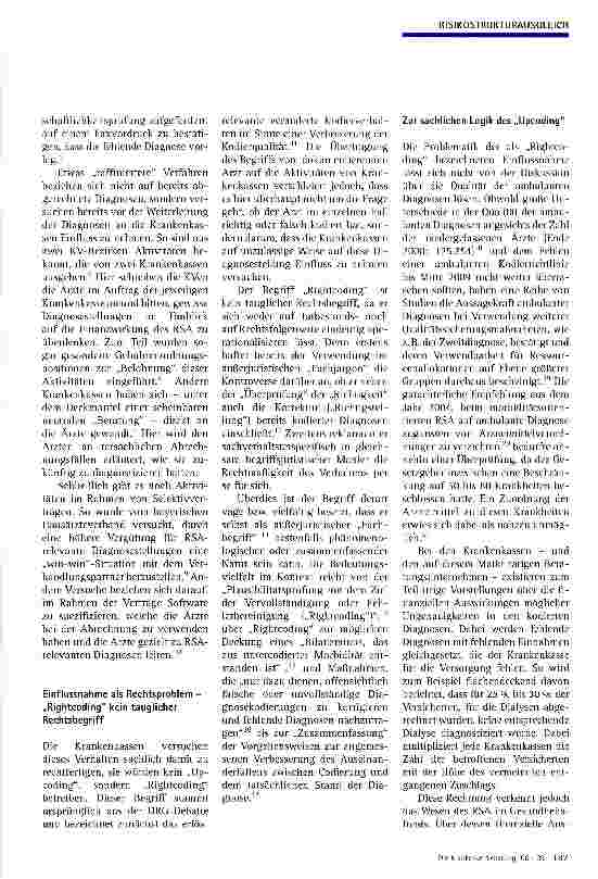 Vorschauseite 2: Morbi-RSA und Einflussnahmen auf ärztliches Kodierverhalten