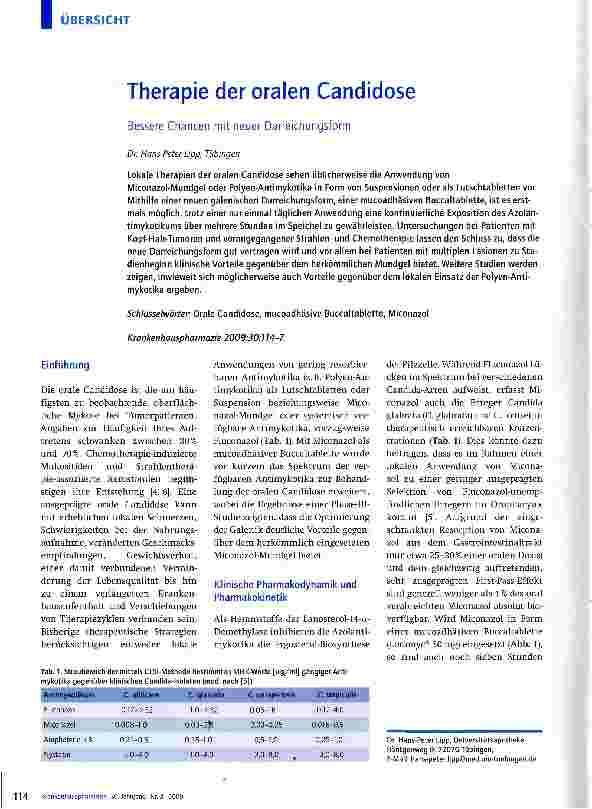 Vorschauseite 1: Therapie der oralen Candidose