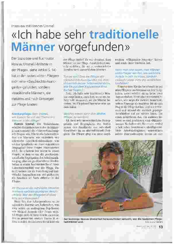 Vorschauseite 1: «Ich habe sehr traditionelle Männer vorgefunden»