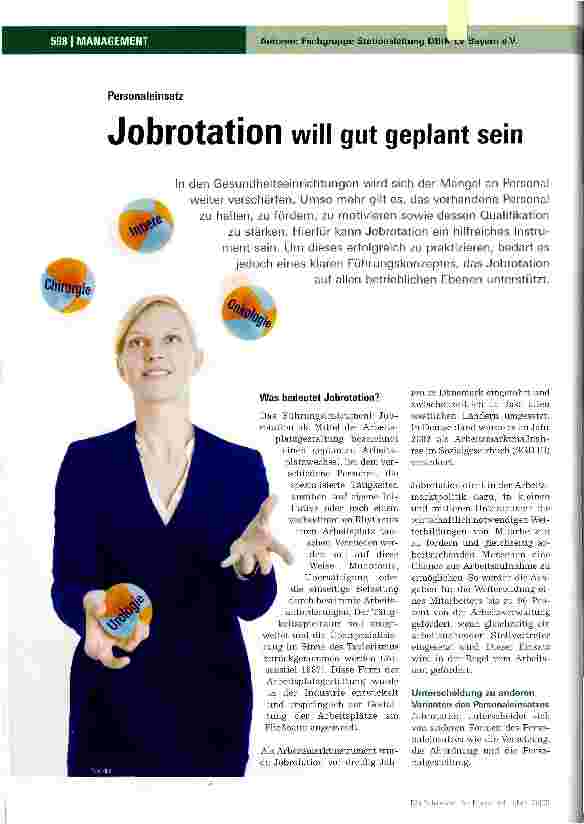 Vorschauseite 1: Jobrotation will gut geplant sein