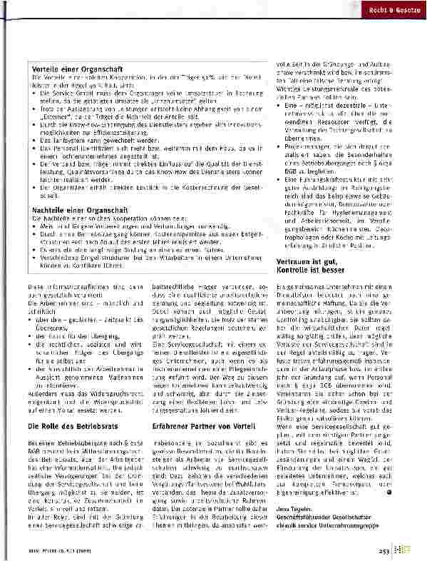 Vorschauseite 3: Servicegesellschaft: Flexibles Modell mit Zukunft