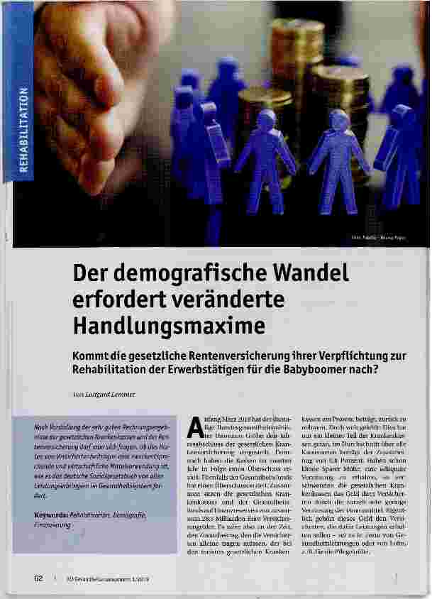Vorschauseite 1: Der demografische Wandel erfordert veränderte Handlungsmaxime