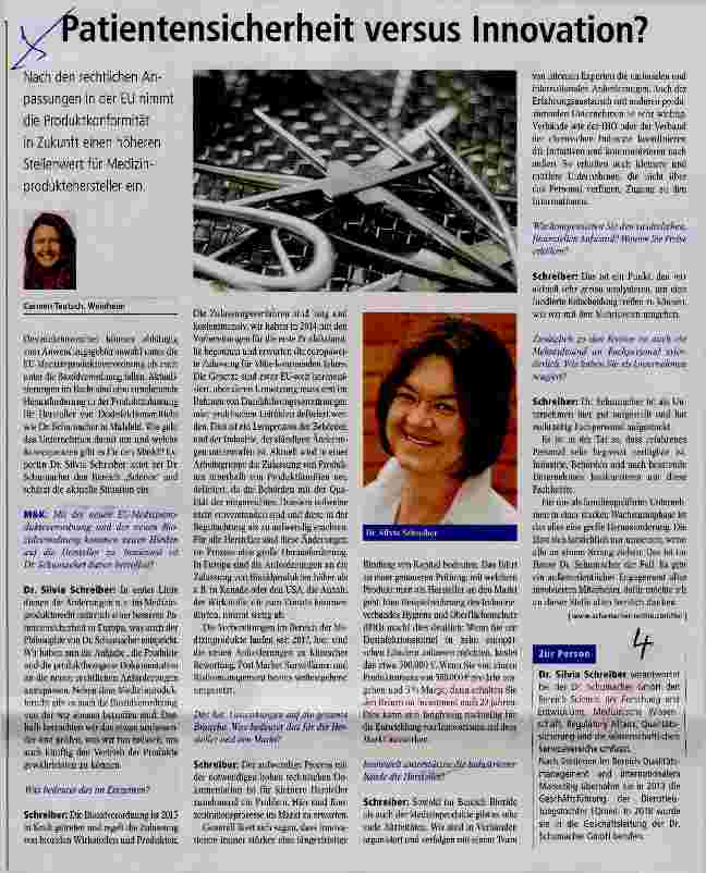 Vorschauseite 1: Patientensicherheit versus Innovation?