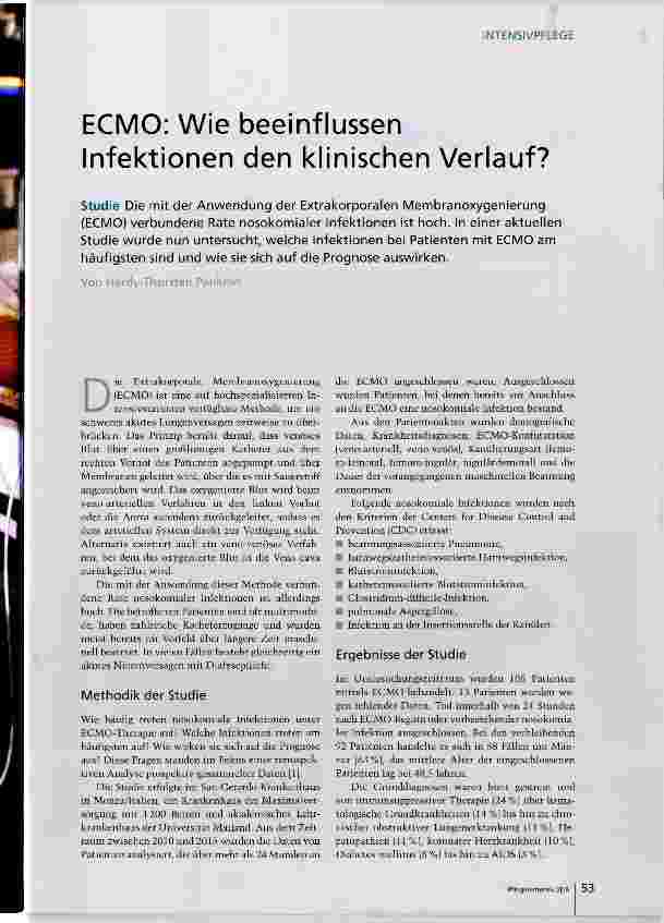 Vorschauseite 2: ECMO: Wie beeinflussen Infektionen den klinischen Verlauf?