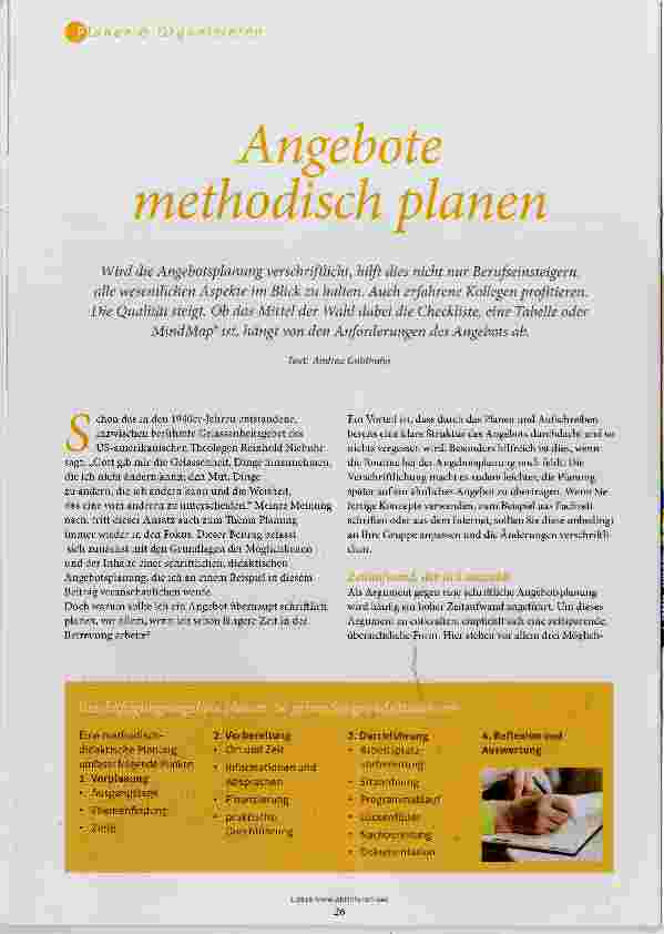 Vorschauseite 1: Angebote methodisch planen