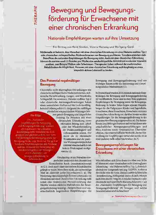 Vorschauseite 1: Bewegung und Bewegungsförderung für Erwachsene mit einer chronischen Erkrankung