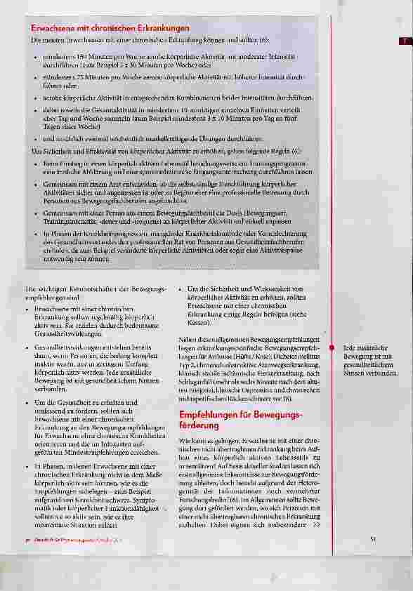Vorschauseite 2: Bewegung und Bewegungsförderung für Erwachsene mit einer chronischen Erkrankung