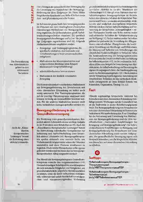 Vorschauseite 3: Bewegung und Bewegungsförderung für Erwachsene mit einer chronischen Erkrankung