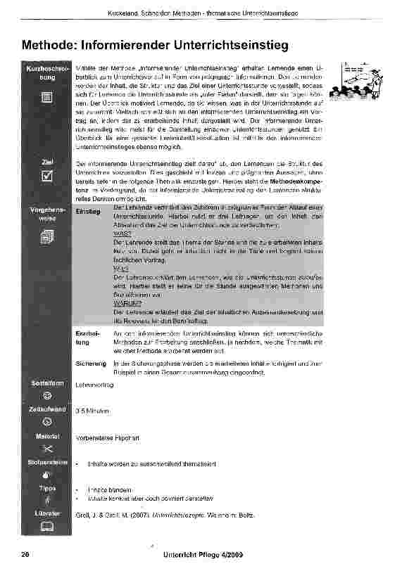 Vorschauseite 6: Methoden thematischer Unterrichtseinstiege am Beispiel der Thematik „Menschen mit Osteoporose begleiten