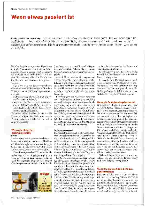 Vorschauseite 1: Wenn etwas passiert ist