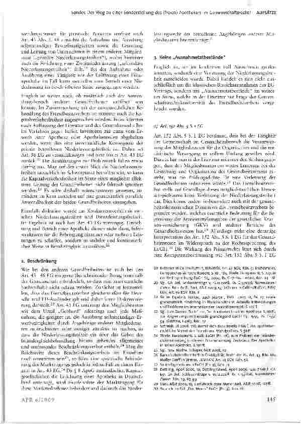 Vorschauseite 3: Der Weg zu einer Sonderstellung des (freien) Apothekers im Gemeinschaftsrecht? - Das Urteil „Doc Morris und die Folgen