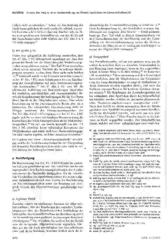 Vorschauseite 4: Der Weg zu einer Sonderstellung des (freien) Apothekers im Gemeinschaftsrecht? - Das Urteil „Doc Morris und die Folgen