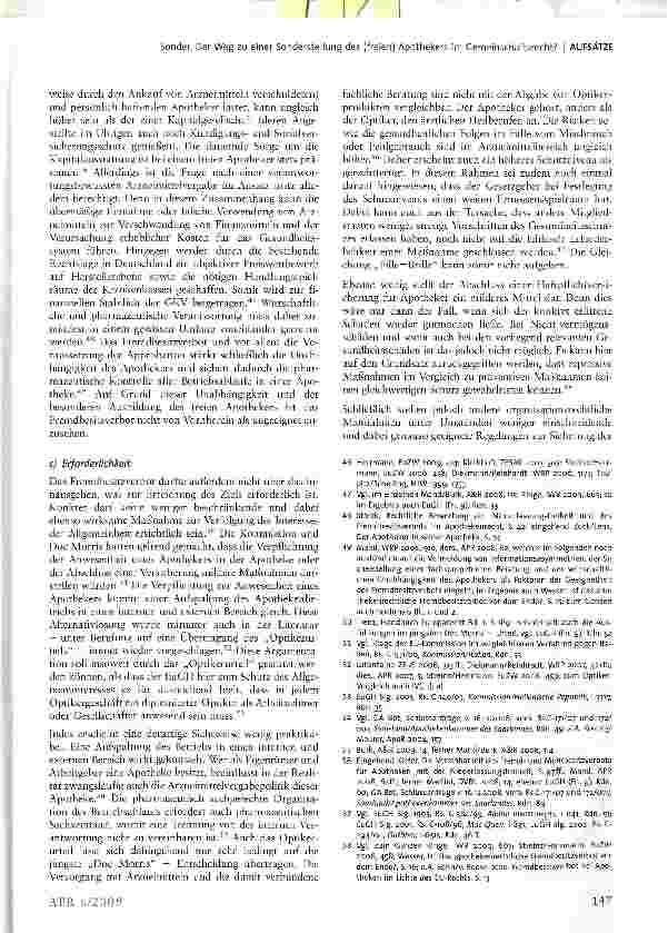 Vorschauseite 5: Der Weg zu einer Sonderstellung des (freien) Apothekers im Gemeinschaftsrecht? - Das Urteil „Doc Morris und die Folgen