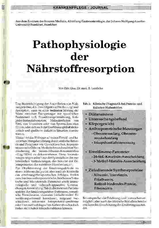 Vorschauseite 1: Pathophysiologie der Nährstoffresorption
