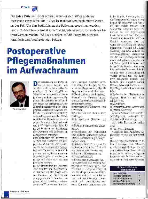 Vorschauseite 1: Postoperative Pflegemaßnahmen im Aufwachraum