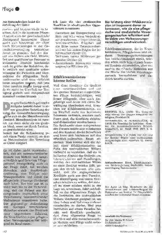 Vorschauseite 3: Ethikkommissionen Hilfe bei strukturellen Konflikten in der Pflegeethik
