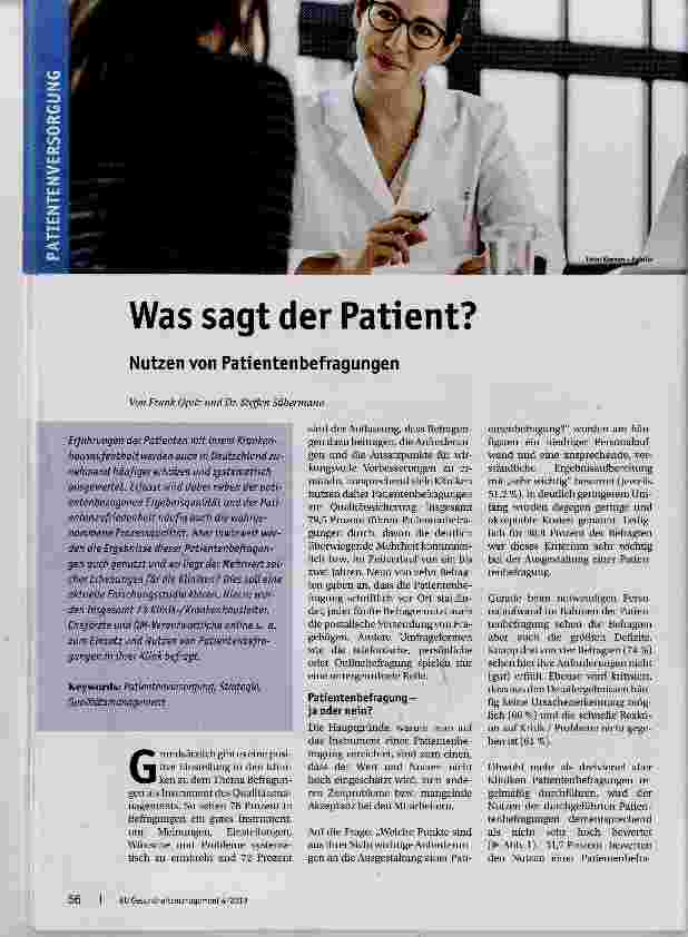 Vorschauseite 1: Was sagt der Patient?