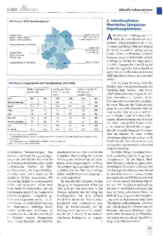 Vorschauseite 2: Deutsche Stiftung OrgantransplantationDeutlich weniger Organspenden im Jahr 2008