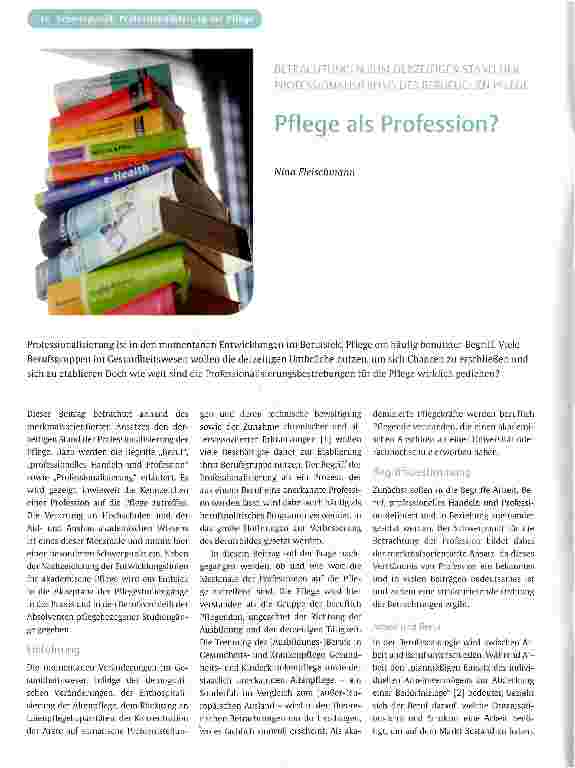 Vorschauseite 1: Pflege als Profession?