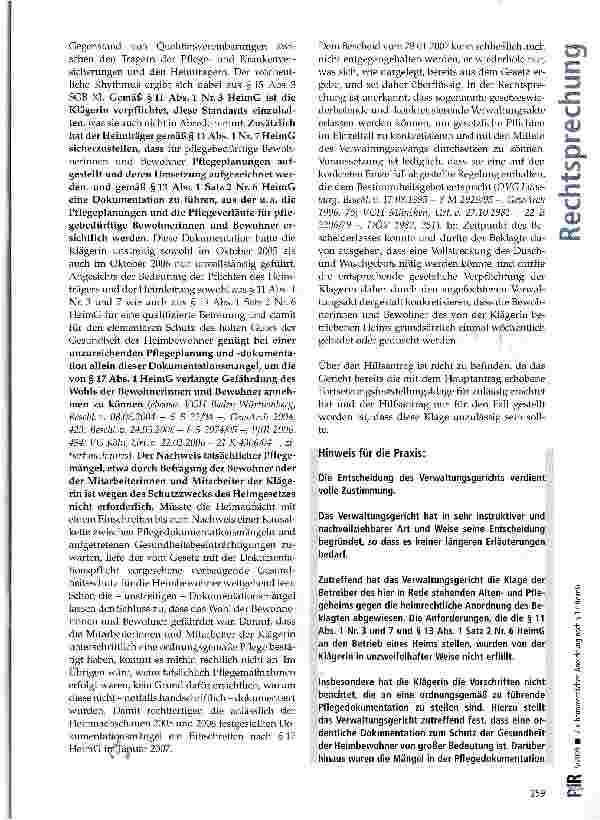 Vorschauseite 4: Zur heimrechtlichen Anordnung nach § 17 HeimG