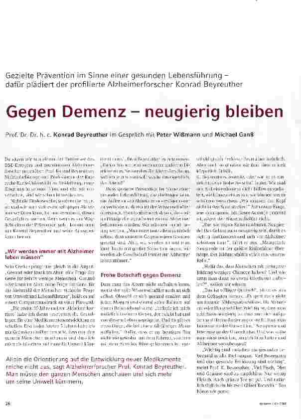 Vorschauseite 1: Gegen Demenz - neugierig bleiben