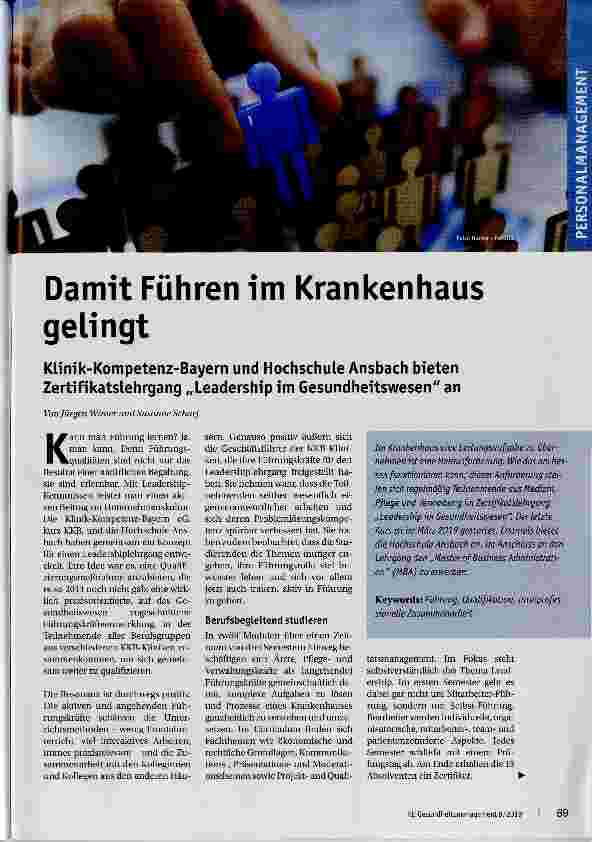 Vorschauseite 1: Damit Führen Im Krankenhaus gelingt