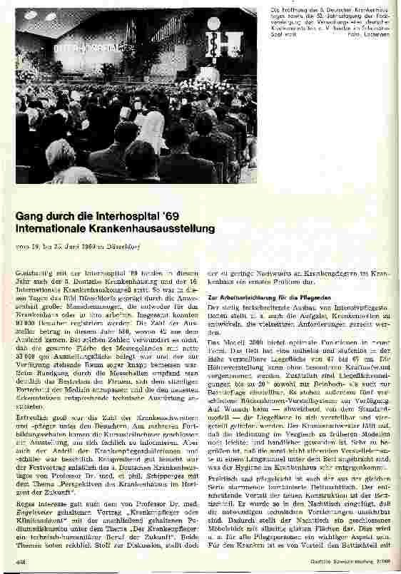 Vorschauseite 1: Gang durch die Interhospital 69 - Internationale Krankenhausausstellung