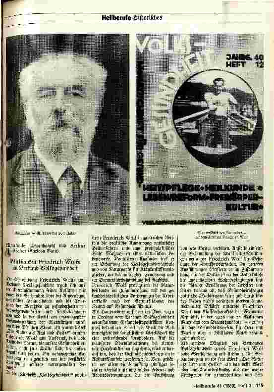 Vorschauseite 2: Der Verband Volksgesundheit und das Wirken Friedrich Wolfs in dieser Organisation