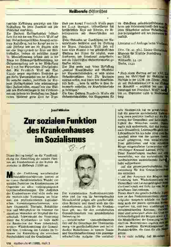 Vorschauseite 3: Der Verband Volksgesundheit und das Wirken Friedrich Wolfs in dieser Organisation