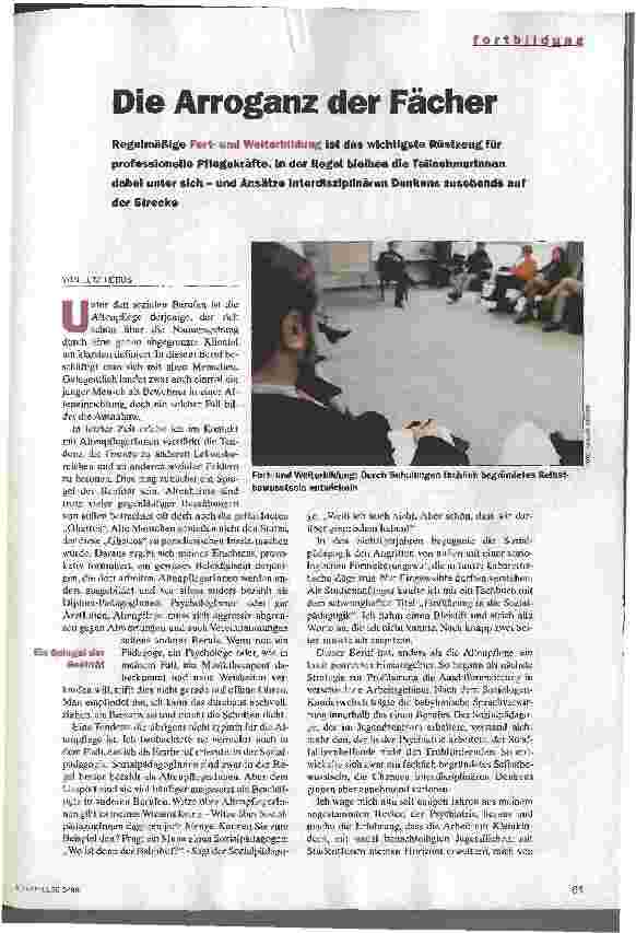 Vorschauseite 1: Die Arroganz der Fächer