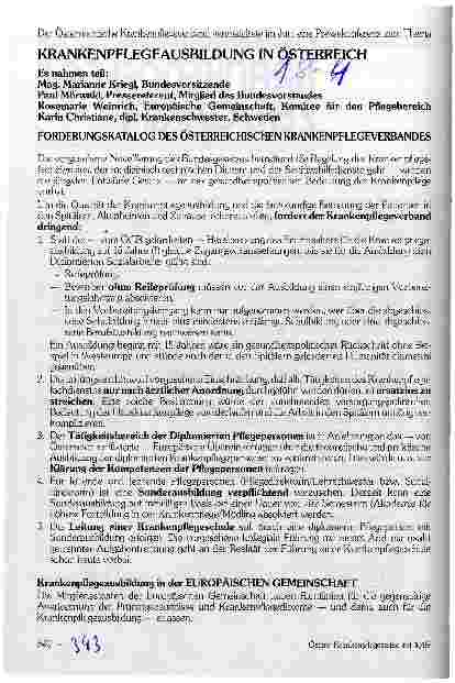 Vorschauseite 1: Krankenpflege in Österreich