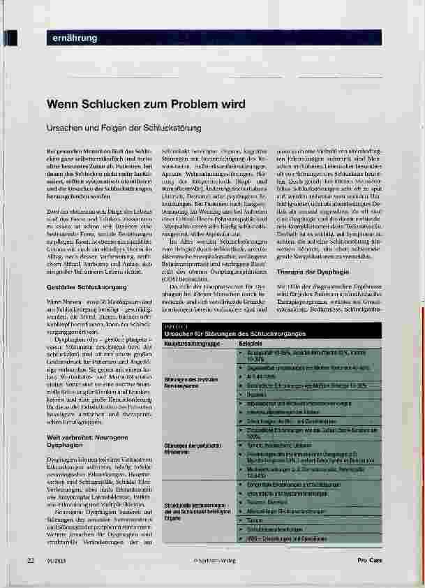 Vorschauseite 1: Wenn Schlucken zum Problem wird