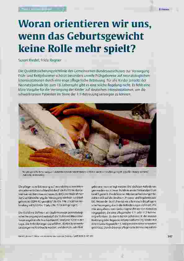 Vorschauseite 1: Woran orientieren wir uns, wenn das Geburtsgewicht keine Rolle mehr spielt?