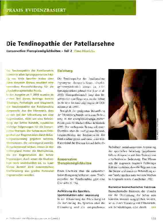 Vorschauseite 1: Die Tendinopathie der Patellarsehne Konservative Therapiemöglichkeiten - Teil 2