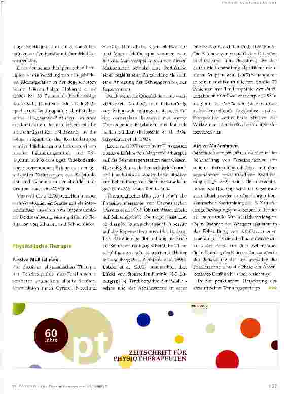 Vorschauseite 3: Die Tendinopathie der Patellarsehne Konservative Therapiemöglichkeiten - Teil 2