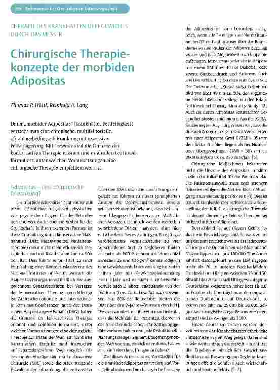 Vorschauseite 1: Chirurgische Therapiekonzepte der morbiden