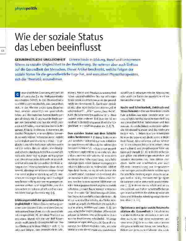 Vorschauseite 1: Wie der soziale Status das Leben beeinflusst