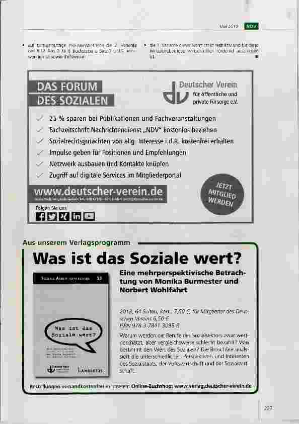 Vorschauseite 5: Der ermäßigte Umsatzsteuersatz für Inklusionsbetriebe im Sinne des SGB IX - sozialrechtliche Aspekte Teil 2