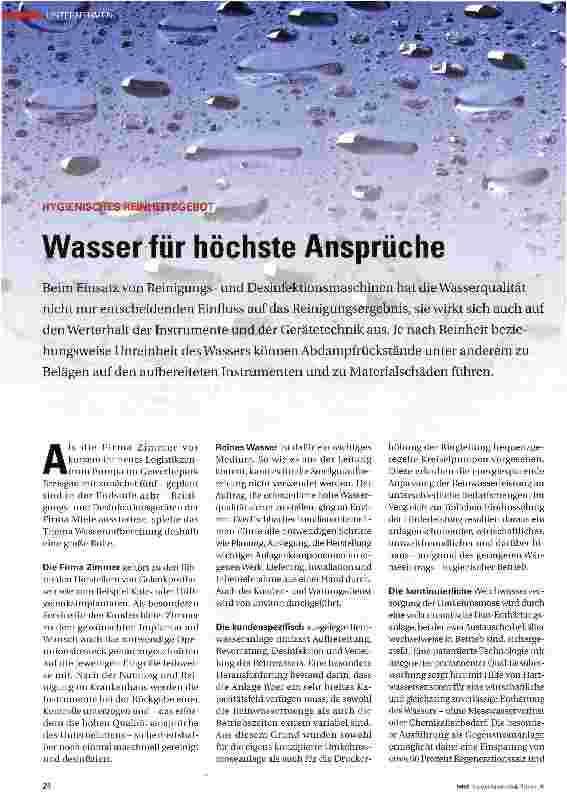 Vorschauseite 1: Wasser für höchste Ansprüche