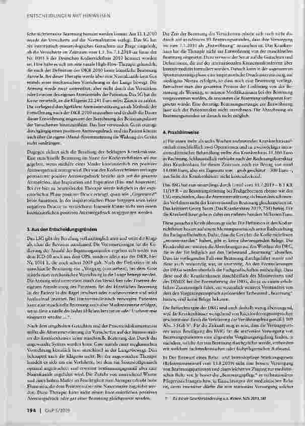 Vorschauseite 2: Atemunterstützung eines Erwachsenen hier: Krankenhausvergütung