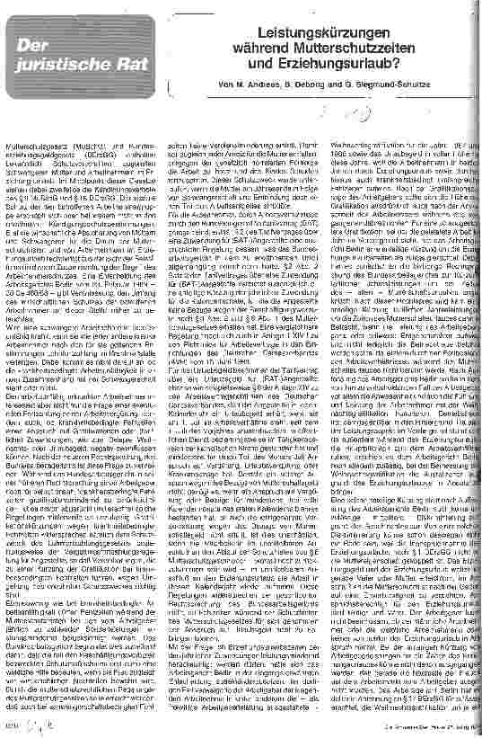 Vorschauseite 1: Leistungskürzungen während Mutterschutzzeiten und Erziehungsurlaub?