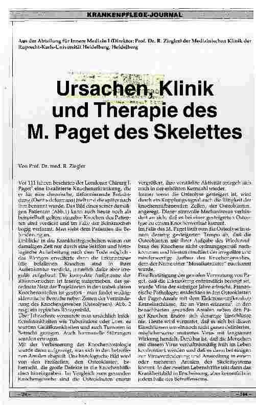 Vorschauseite 1: Ursachen, Klinik und Therapie des M. Paget des Skelettes