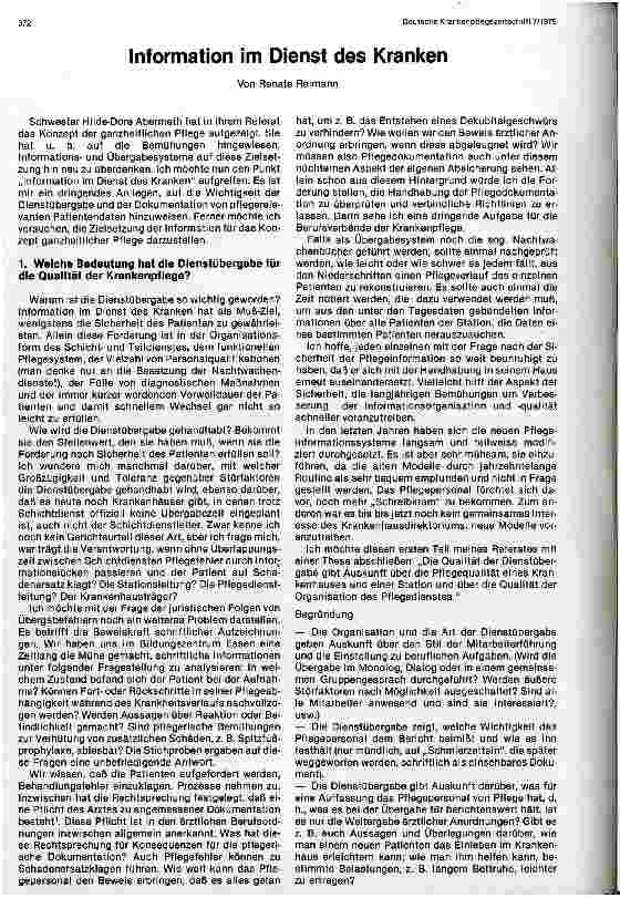 Vorschauseite 1: Information im Dienst des Kranken