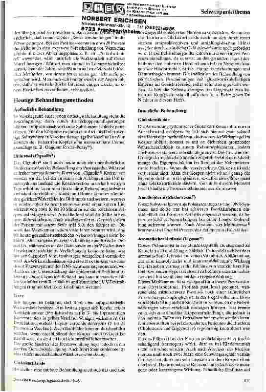 Vorschauseite 2: Der heutige Stand der Psoriasis-Behandlung