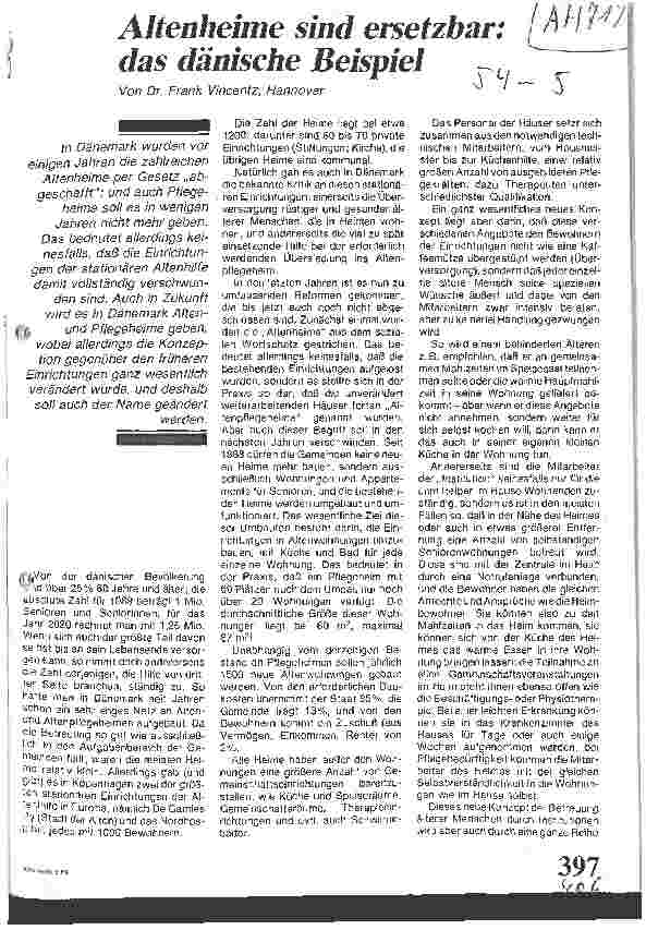 Vorschauseite 1: Altenheime sind ersetzbar: das dänische Beispiel